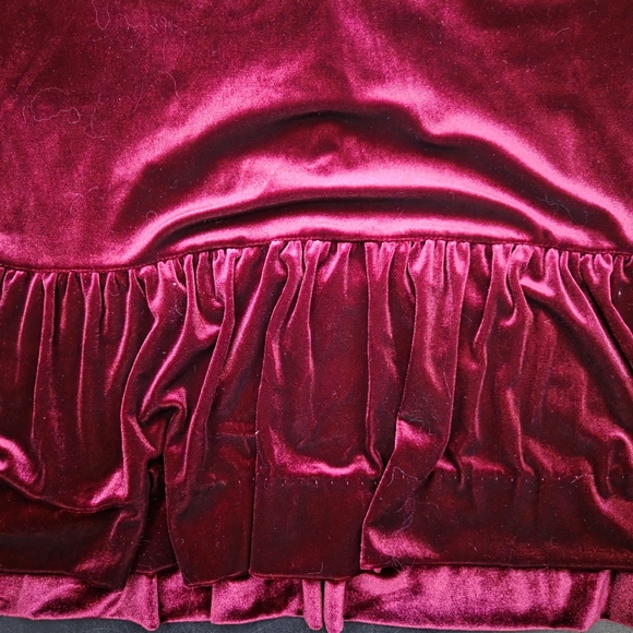 NWT - Halogen "Merlot" Velvet Stretch Flounce Hem Lined Midi Dress - Size XL - Picture 12 of 16